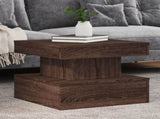 Coffee Table with LED Lights Brown Oak 50x50x40 cm 839846