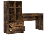 Desk with Drawer with Shelf with Storage 2 pcs Smoked Oak 3337317