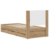 Bed Frame with Storage and Headboard Artisan Oak 90 x 200 cm 3445813
