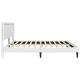 Bed Frame with LED Strip Lights White 180 x 200 cm Faux Leather 42028042