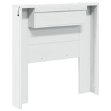 Storage Headboard with LED White Engineered Wood 3418645