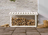 Firewood Rack White 108x64.5x78 cm Solid Wood Pine 822443