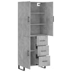 Highboard Concrete Grey 69.5x34x180 cm Engineered Wood 3195927