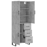 Highboard Concrete Grey 69.5x34x180 cm Engineered Wood 3195927