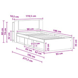 Bed Frame with Storage Old Wood 90 x 190 cm Engineered Wood 3433331