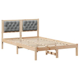 Bed Frame Light Grey 120 x 200 cm Solid Pine Wood 878189