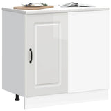 Kitchen Base Cabinet "Kalmar" High Gloss White Engineered Wood 854320