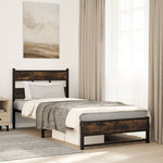 ZNTS Metal Bed Frame without Mattress Smoked Oak 90x200 cm 4017211
