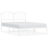 Metal Bed Frame without Mattress with Headboard White 150x200cm 373938