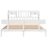 ZNTS Bookcase Bed without Mattress White 180x200 cm Super King Solid Wood Pine 3321841