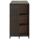 Bar Table with Storage Rack Brown 120x60x110 cm Poly Rattan 313475