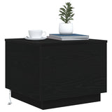 Coffee Table with LED Lights Black Oak 50x50x40 cm 862259