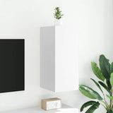 TV Wall Cabinet with LED Lights White 30.5x35x70 cm 837232