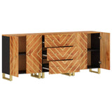 Side Cabinets 3 pcs Brown and Black 60x33.5x75 cm Solid Wood Mango 3206282