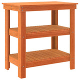 Work Bench Wax Brown 78.5 x 50 x 80 cm Solid Pine Wood 865374