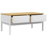Coffee Table FLORO White 99x55.5x45 cm Solid Pine Wood 374018