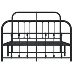 ZNTS Metal Bed Frame without Mattress with Footboard Black 120x190cm 352593