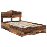Bed Frame with Headboard Old Wood 135 x 190 cm Engineered Wood 3413209