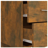 Bed Headboard with Cabinets Smoked Oak Engineered Wood 3115713
