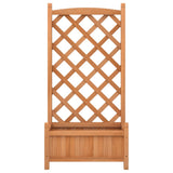 Planter with Trellis Brown Solid Wood Fir 365485