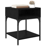 Bedside Table 2 pcs Black Oak 40 x 40 x 50 cm Engineered Wood 881817