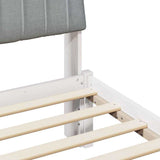 Bed Frame with Headboard White 135 x 190 cm Solid Pine Wood 878903