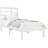 Bed Frame without Mattress White Solid Wood 100x200 cm 3105786