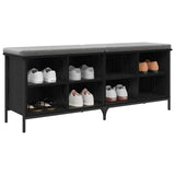 Shoe Cabinet with Shelf with Storage Black Oak 131 x 35 x 50 cm 881312