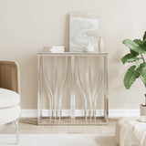 Console Table Silver 70x30x70 cm Stainless Steel and Glass 350035