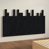 Wall Headboard Black 146.5x3x80 cm Solid Wood Pine 824797