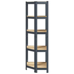 ZNTS 5-Layer Corner Shelf Anthracite Steel&Engineered Wood 4016946