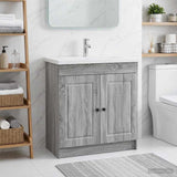 Bathroom under Sink Cabinet Grey Sonoma 56 x 37.5 x 81 cm 890070