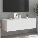 TV Wall Cabinet with LED Lights White 100x35x31 cm 837295