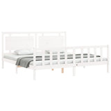 Bed Frame without Mattress White 200x200 cm Solid Wood Pine 3192187