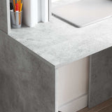 Desk with Shelf Concrete Grey 91 x 50 x 149 cm Engineered Wood 869261