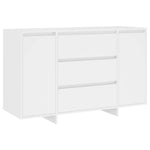 Sideboard with 3 Drawers White 120x41x75 cm Engineered Wood 809611