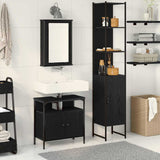 Bathroom Furniture Set 3 pcs Black Oak Engineered Wood 3334397
