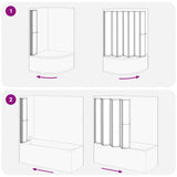 Shower Bath Screen Wall 140 x 168 cm 7 Panels Foldable with Towel Rack 140786