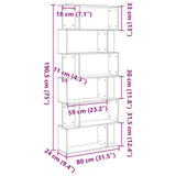 Bookcase Black Oak 80x24x190.5 cm Engineered Wood 862399