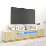 TV Cabinet with LED Lights Sonoma Oak 200x35x40 cm 3081909
