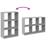 Room Divider Bookcase Grey Sonoma 69.5x29x103.5 cm Engineered Wood 858017