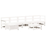 ZNTS 7 Piece Garden Lounge Set White Solid Wood Pine 3250617