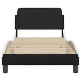 Bed Frame "Dover" Black and White 90x190 cm Single Faux Leather 373324