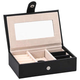 ZNTS Jewellery Box 3-Layer with Mirror Lockable Black 26x18x17.5 cm 4103559