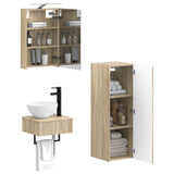 Bathroom Cabinet Set 4 pcs Sonoma Oak 40 x 10.5 x 60.5 cm 3407361