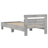 ZNTS Bed Frame with Headboard Concrete Grey 100x200 cm Engineered wood 838529