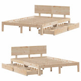 Bed Frame with Drawers without Mattress 140x190 cm 3301976