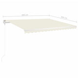 ZNTS Manual Retractable Awning with Posts 4x3.5 m Cream 3070017