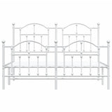 Metal Bed Frame without Mattress with Footboard White 140x200cm 353507