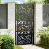 Garden Gate Black 100x200 cm Steel Leaf Design 4100963